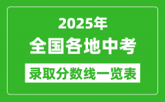 2025全国各地中考录取分数线一览表(31省市完整版)